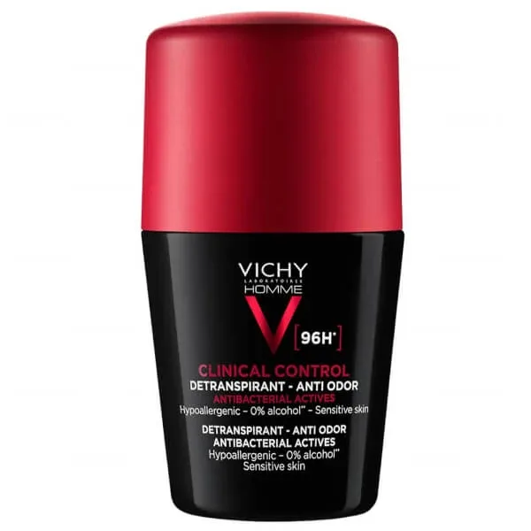 Vichy Homme Clinical Control, antiperspirant roll-on pentru bărbați, protecție 96 de ore, 50 ml — preț și oferte