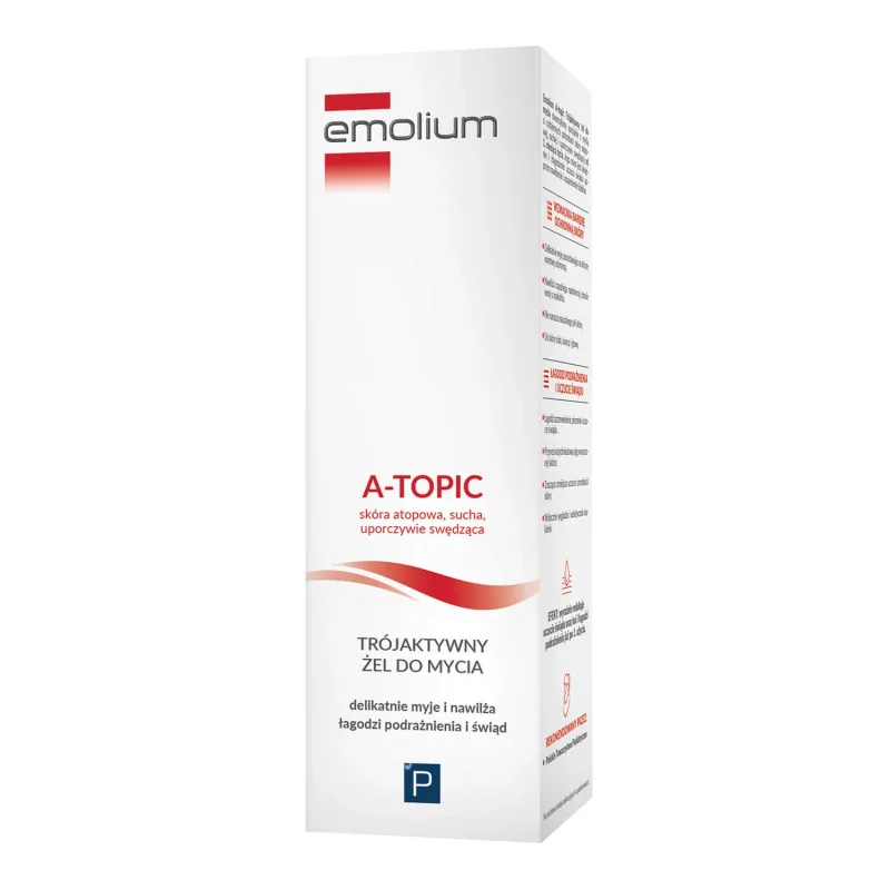 Emolium A-Topic, gel de spălare corporală triactiv pentru piele atopică, uscată și cu mâncărimi persistente, de la 1 lună, 200 ml — preț și oferte