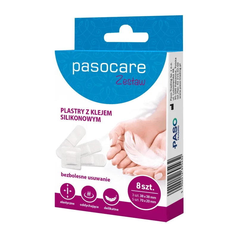 Pasocare, plasturi adezivi siliconici, cu pansament, 8 bucăți — preț și oferte