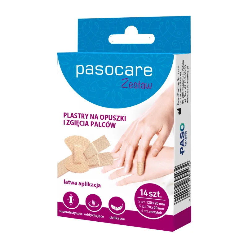 Pasocare, plasturi pentru vârfurile și îndoiturile degetelor, cu pansament, 14 bucăți — preț și oferte