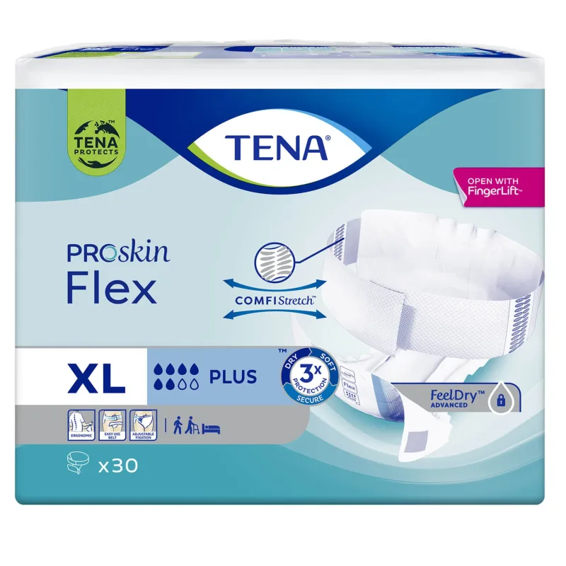 Tena Flex ProSkin, scutece, mărimea XL, 105-153 cm, Plus, 30 buc — preț și oferte