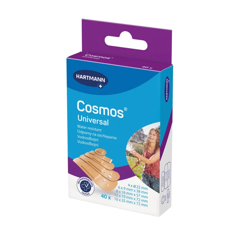 Cosmos Universal, plasturi impermeabili cu pansament, 5 dimensiuni, 40 bucăți Pharmacosmos — preț și oferte