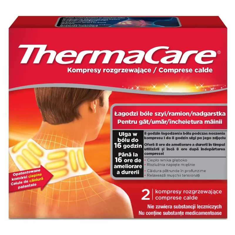 ThermaCare, comprese încălzitoare pentru gât, umeri, încheieturi, 2 bucăți — preț și oferte