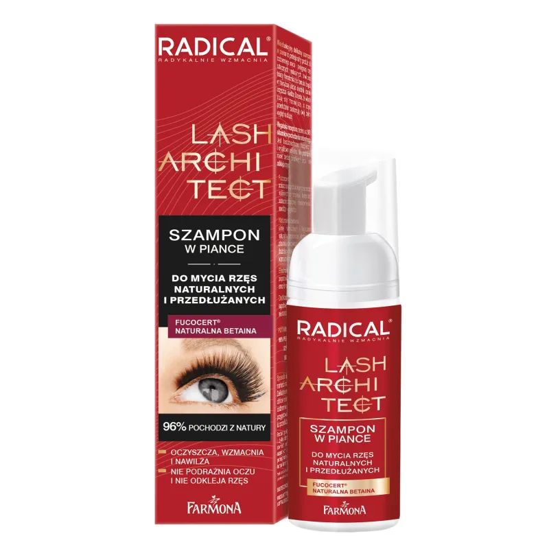 Farmona Radical Lash Architect, șampon spumă pentru gene naturale și extinse, 50 ml — preț și oferte