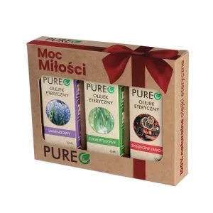 Set Pureo Power of Love, uleiuri esențiale naturale, eucalipt, lavandă, parfum de Crăciun, 3 x 10 ml