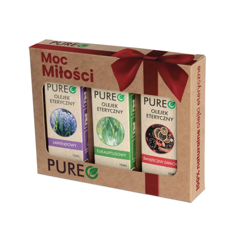 Set Pureo Power of Love, uleiuri esențiale naturale, eucalipt, lavandă, parfum de Crăciun, 3 x 10 ml — preț și oferte