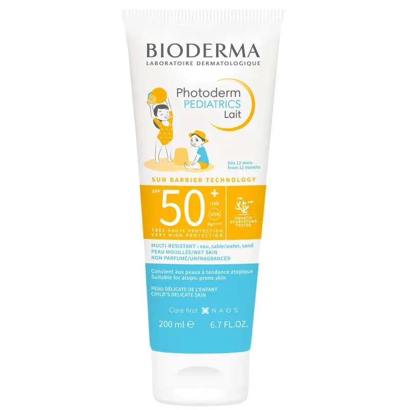 Lapte protecție solară pentru copii Photoderm Pediatrics, SPF 50+, de la 1 an, 200 ml, Naos BIODERMA — preț și oferte
