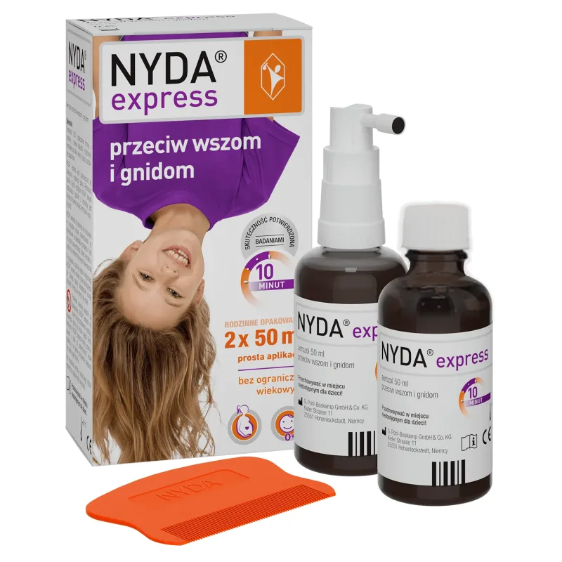 Kit Nyda Express, spray împotriva păduchilor și a lițelor, 2 x 50 ml — preț și oferte