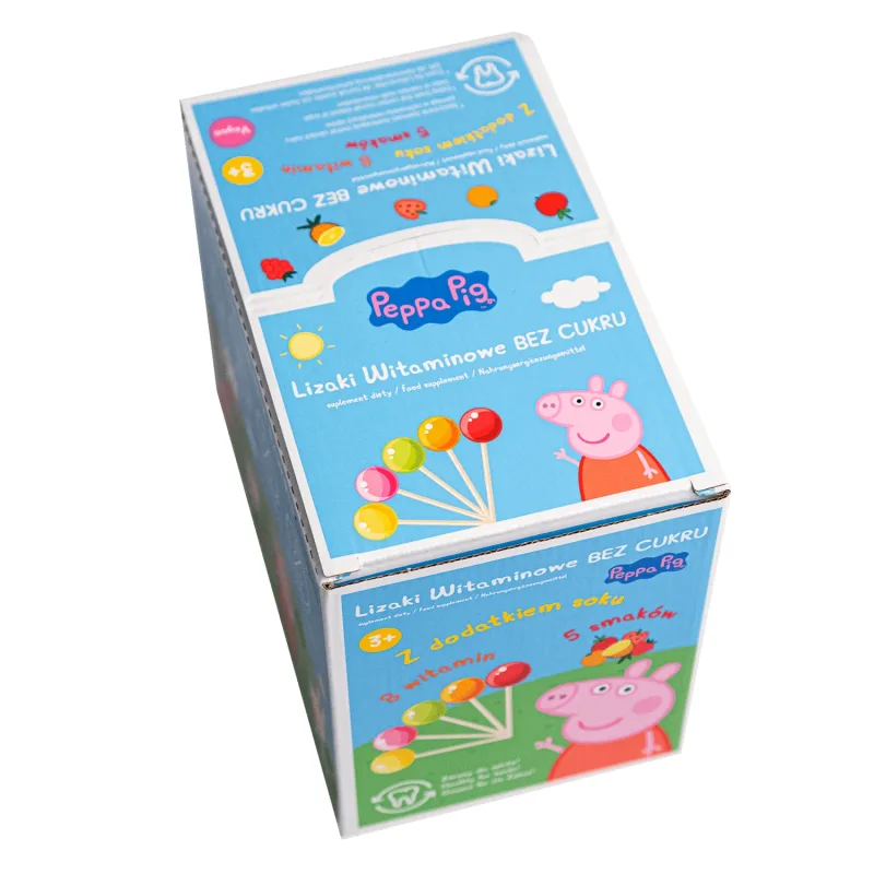 Acadele cu vitamine Peppa Pig, fără zahăr, diverse arome, de la 3 ani, 50 bucăți Zdrowy Lizak — preț și oferte