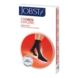 Jobst For Men Explore, șosete de compresie pentru genunchi, CCL2, vârf închis, mărimea 5, negru