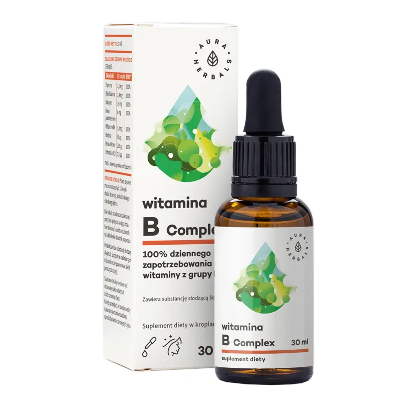 Aura Herbals Vitamina B Complex, picături, 30 ml — preț și oferte