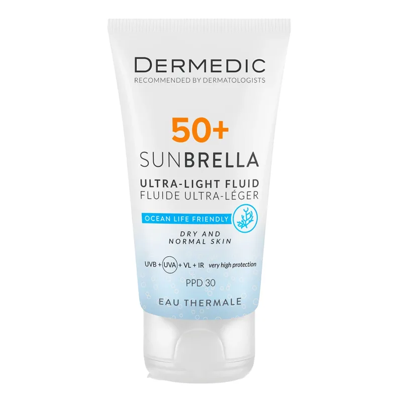 Dermedic Sunbrella, cremă de protecție facială ultralight, piele uscată și normală, SPF 50+, 40 ml — preț și oferte
