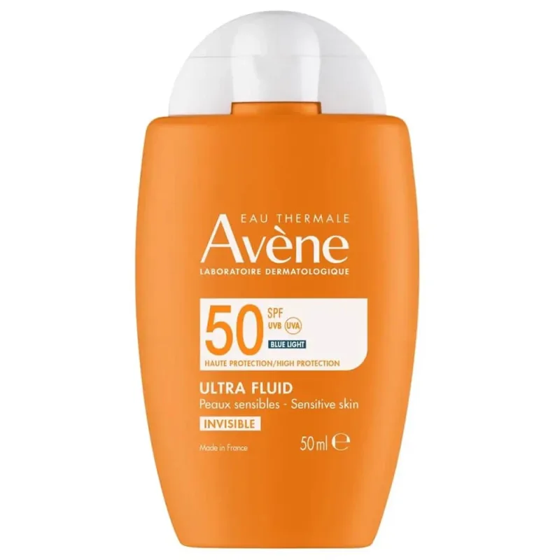 Avene Ultra Fluid Invisible, protecție solară facială invizibilă, piele sensibilă, SPF 50+, 50 ml — preț și oferte