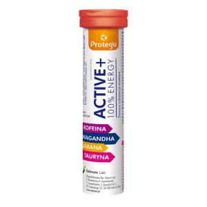 Protego Active + 100% Energy, aromă de grapefruit, 20 comprimate efervescente