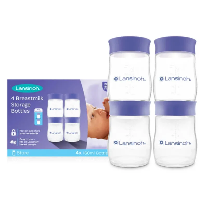 Lansinoh, biberoane pentru depozitarea laptelui matern, 4 x 160 ml — preț și oferte