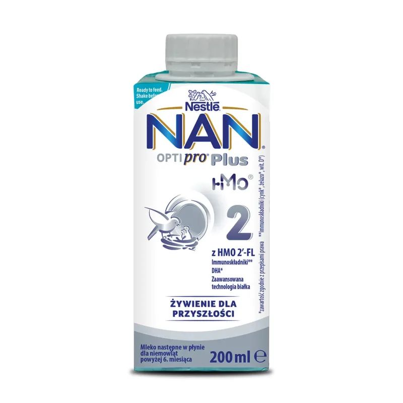 Nestle NAN Optipro Plus 2 HM-O, lapte de continuare gata de băut pentru sugari peste 6 luni, 200 ml — preț și oferte
