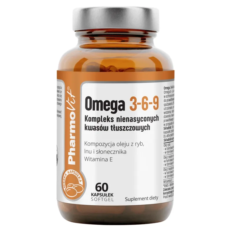 PharmoVit Omega 3-6-9, un complex de acizi grași nesaturați, 60 capsule softgel — preț și oferte