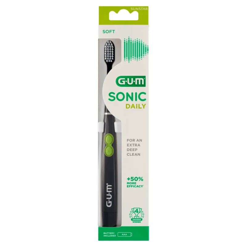 Sunstar Gum Sonic Daily, periuță de dinți sonică, negru, 1 buc — preț și oferte