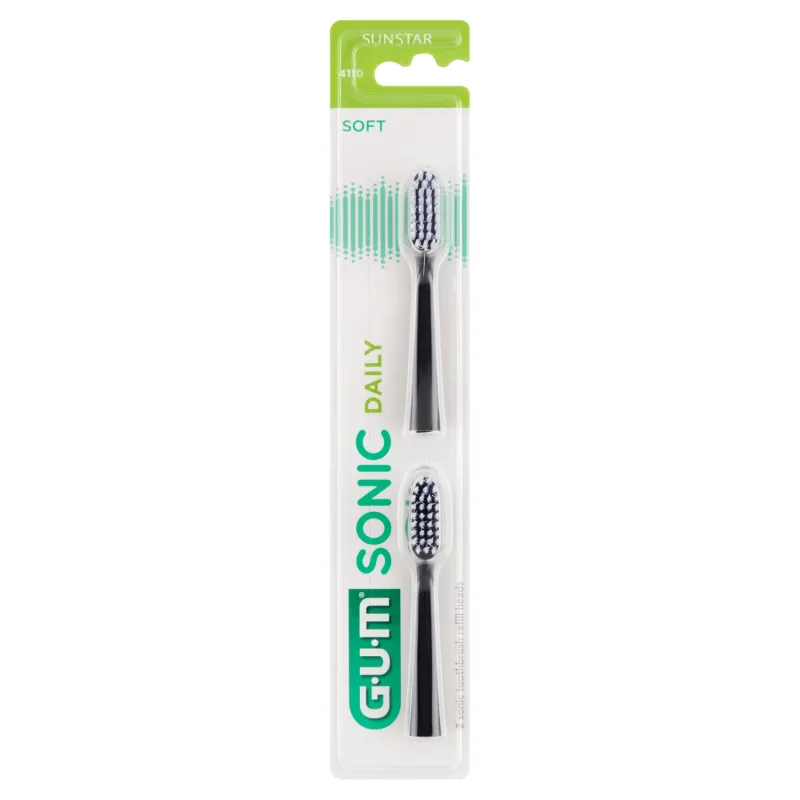 Sunstar Gum, Sfaturi pentru periuța de dinți Sonic Daily, negru, 2 bucăți — preț și oferte