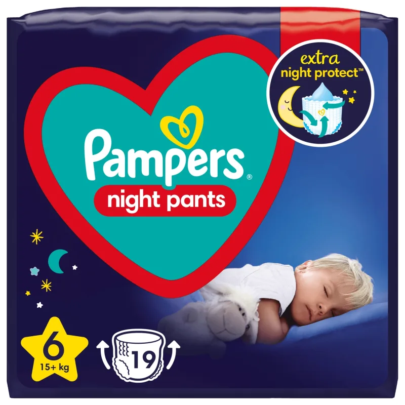Pampers Night Pants, scutece, mărimea 6, 15+ kg, 19 buc — preț și oferte