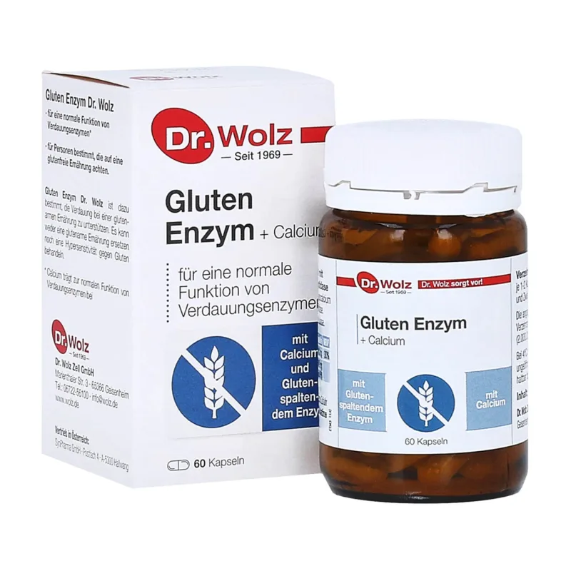 Enzime de gluten + calciu, enzime de gluten + calciu, 60 capsule — preț și oferte
