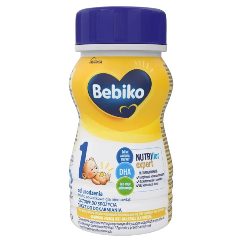 Bebiko 1 Nutriflor Expert, lapte pentru sugari gata de băut, de la naștere, 200 ml — preț și oferte