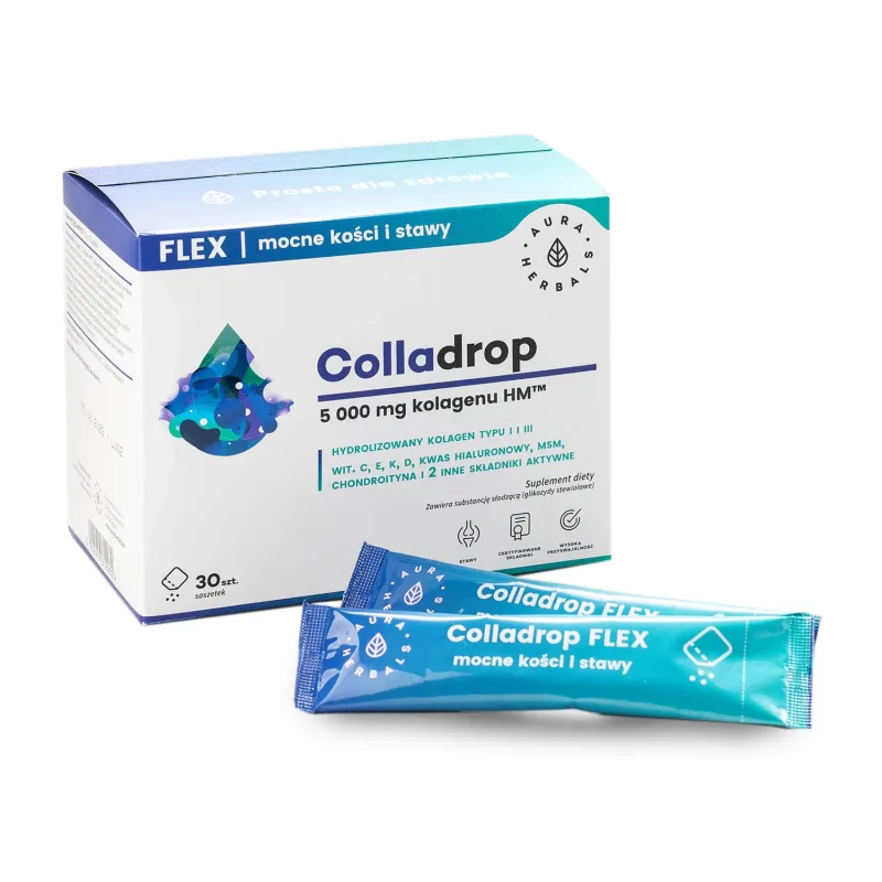 Aura Herbals Colladrop Flex Colagen 5000 mg, 30 pliculețe — preț și oferte