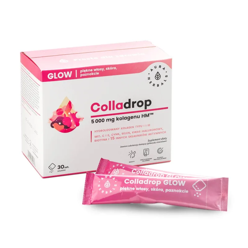 Aura Herbals Colladrop Glow Colagen 5000 mg, 30 pliculețe — preț și oferte