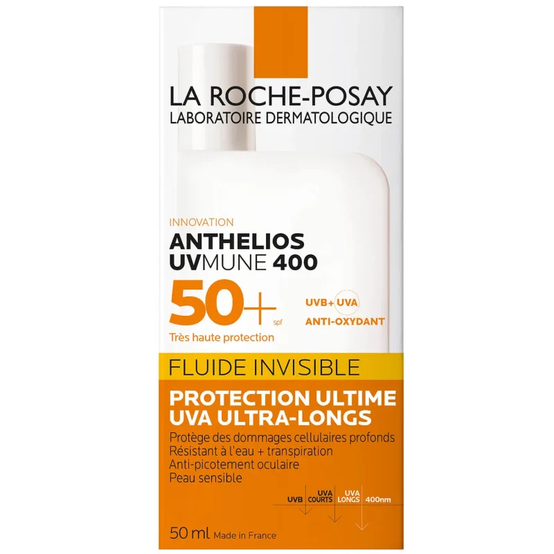 La Roche-Posay Anthelios UVMune 400, fluid protector invizibil, SPF 50+, 50 ml — preț și oferte