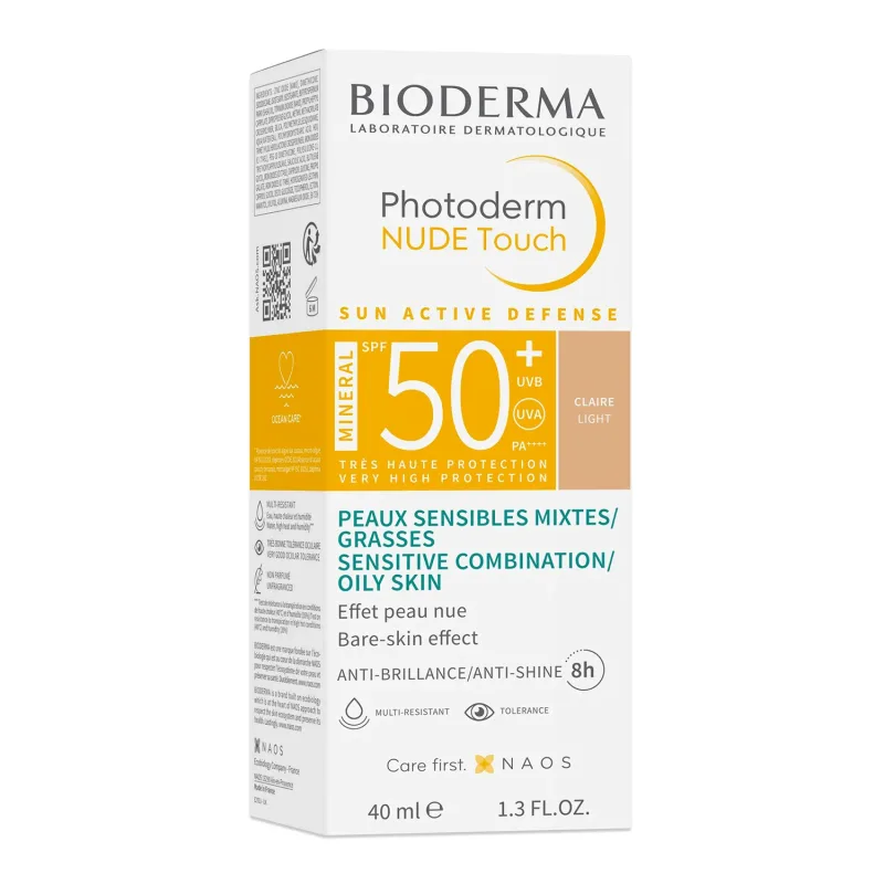 Fluid Bioderma Photoderm Nude Touch Mineral, nuanță deschisă, SPF 50+, 40 ml, Naos — preț și oferte
