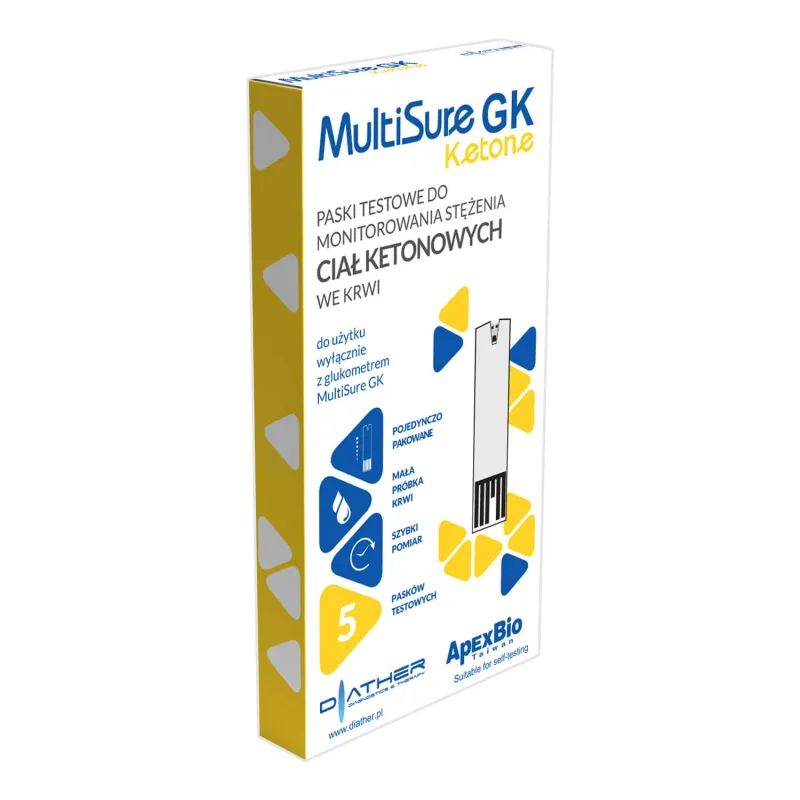 MultiSure GK Ketone, benzi de testare pentru monitorizarea concentrației de corpuri cetonice în sânge, 5 unități — preț și oferte
