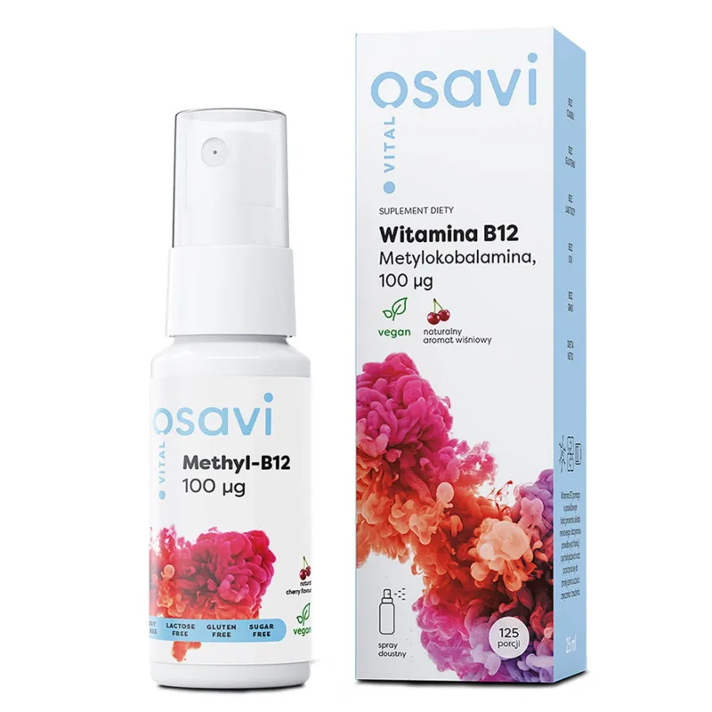 Osavi Vital Vitamina B12, metilcobalamină 100 µg, spray oral, aromă de cireșe, 25 ml — preț și oferte