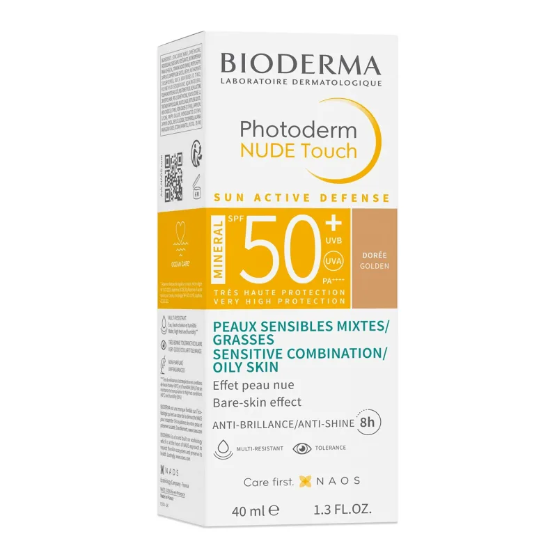 Fluid Bioderma Photoderm Nude Touch Mineral, nuanță închisă, SPF 50+, 40 ml, Naos — preț și oferte