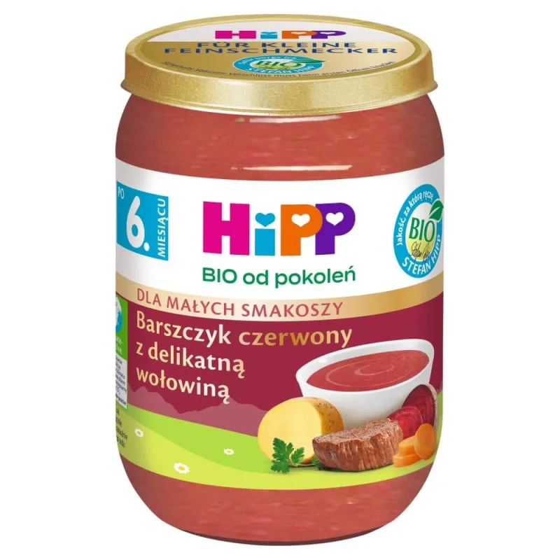 HiPP Zupa Bio, borș roșu cu carne de vită fragedă, după 6 luni, 190 g — preț și oferte