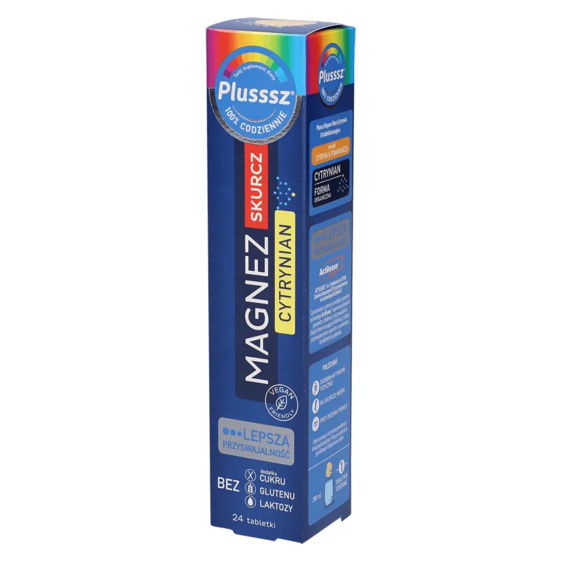 Citrat de magneziu Plusssz Crunch, aromă de lămâie-portocală, 24 comprimate efervescente — preț și oferte
