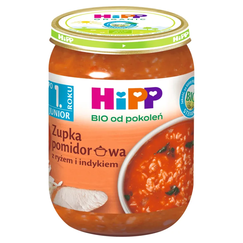 Supă HiPP Bio, roșii cu orez și curcan, după 12 luni, 250 g — preț și oferte