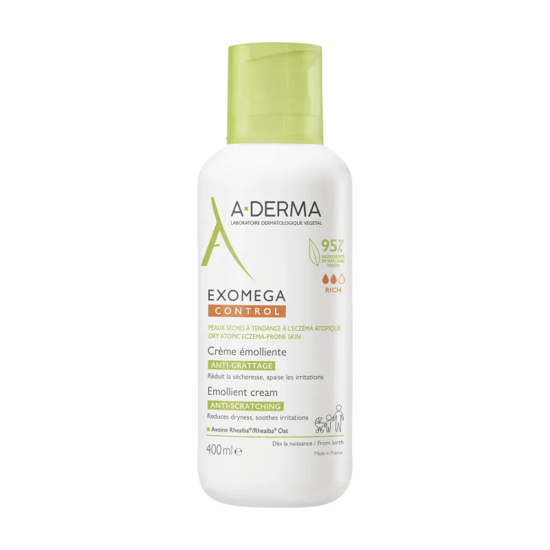 A-Derma Exomega Control, cremă emolientă, piele uscată și cu tendință atopică, din ziua 1, 400 ml — preț și oferte