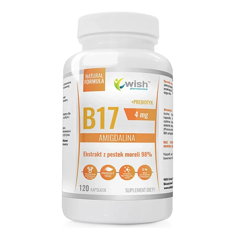 Wish B17 Amigdalin 4 mg + Prebiotic, 120 capsule — preț și oferte