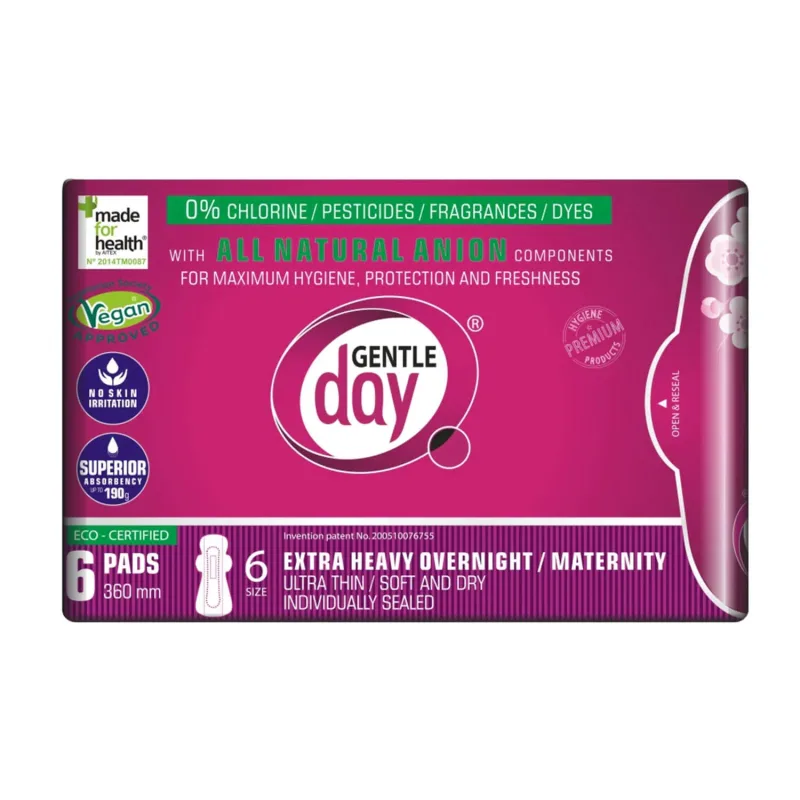 Gentle Day, prosoape postnatale cu bandă anionică, 6 buc — preț și oferte