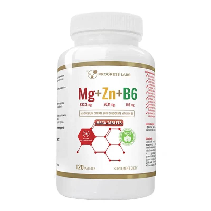 Progress Labs Mg+Zn+B6, 120 comprimate — preț și oferte