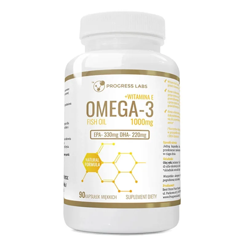 Progress Labs Omega-3 1000 mg + vitamina E, 90 capsule — preț și oferte