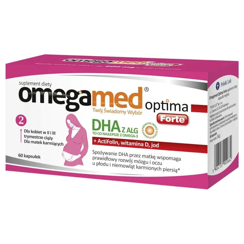 Omegamed Optima Forte DHA din alge pentru femei în al doilea și al treilea trimestru de sarcină și mame care alăptează, 60 capsule — preț și oferte