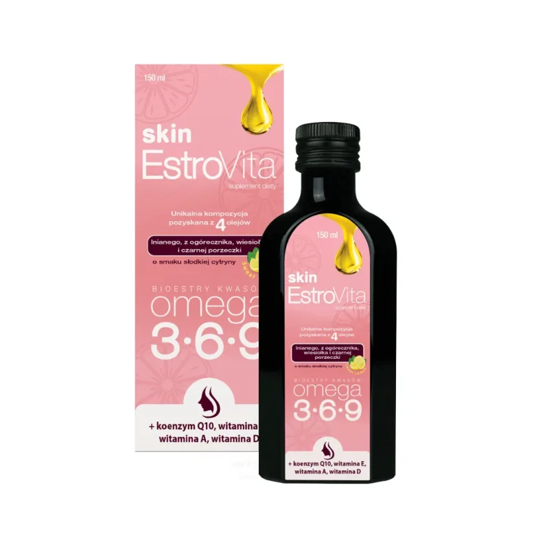 EstroVita Skin, esteri ai acizilor Omega 3-6-9, aromă de lămâie dulce, 150 ml — preț și oferte