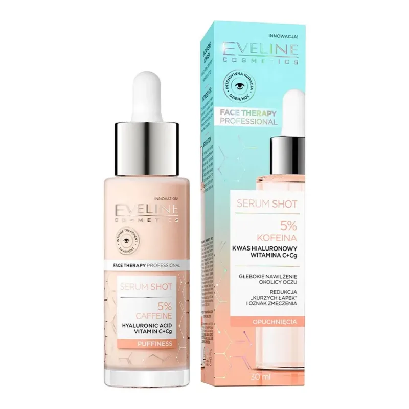 Eveline Cosmetics Serum Shot, tratament energizant pentru zona ochilor, 5% cafeină, 30 ml — preț și oferte