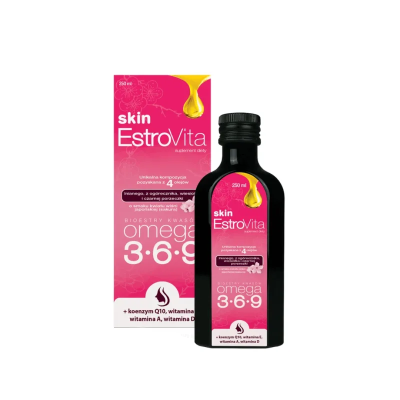 EstroVita Skin, esteri ai acizilor Omega 3-6-9, aromă japoneză de flori de cireș sakura, 250 ml — preț și oferte
