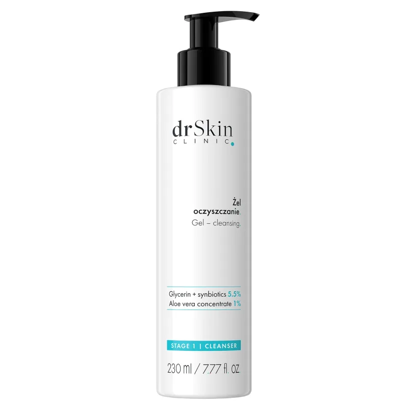 DrSkin Clinic, gel de curățare facială, Curățare, glicerină, sinbiotice 5,5%, concentrat de aloe vera 1%, 230 ml — preț și oferte