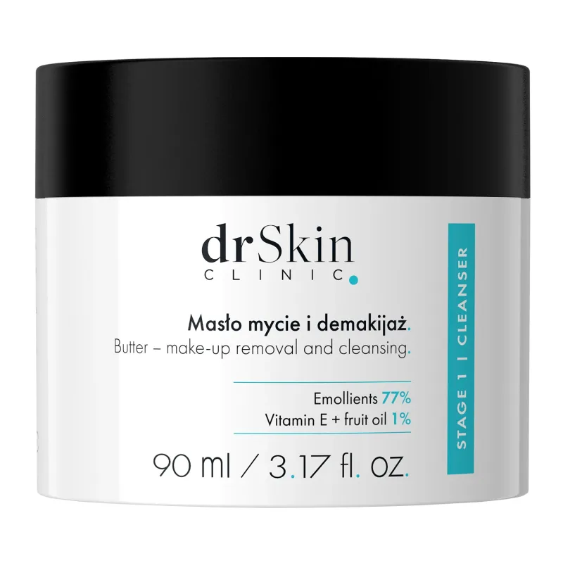 DrSkin Clinic, Unt de față, Spălare și demachiere, emolienți 77%, vitamina E, ulei de fructe 1%, 90 ml — preț și oferte