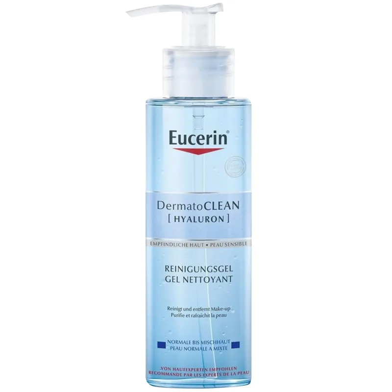 Eucerin DermatoClean [Hyaluron], gel de curățare facială pentru ten normal, mixt și sensibil, 200 ml — preț și oferte