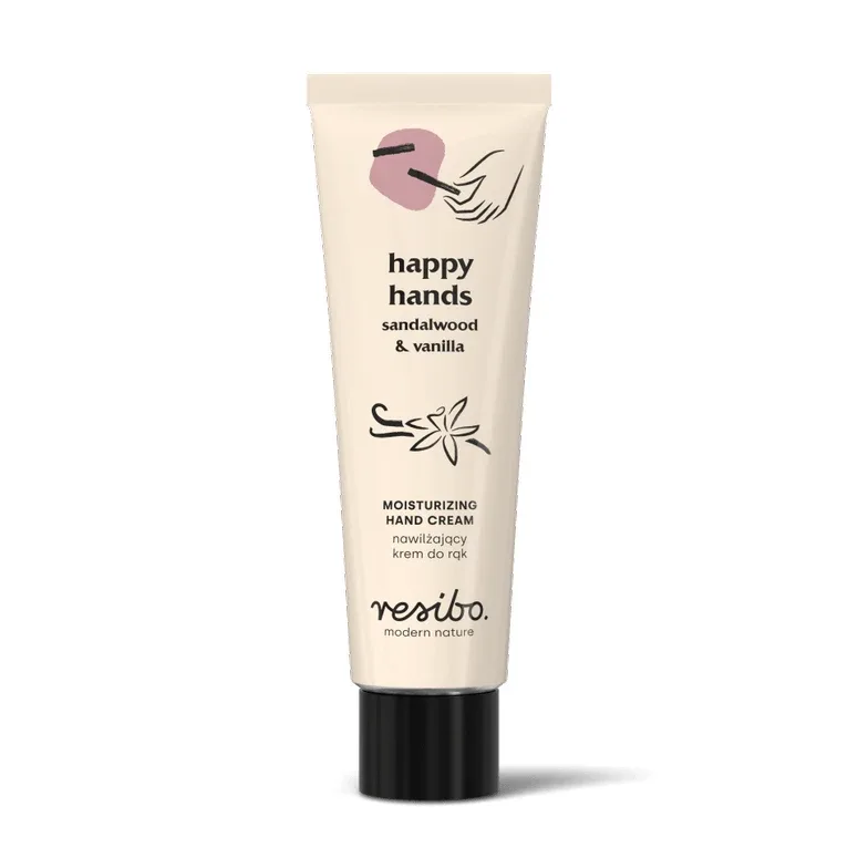 Resibo Happy Hands, cremă de mâini hidratantă, lemn de santal, vanilie, 50 ml — preț și oferte