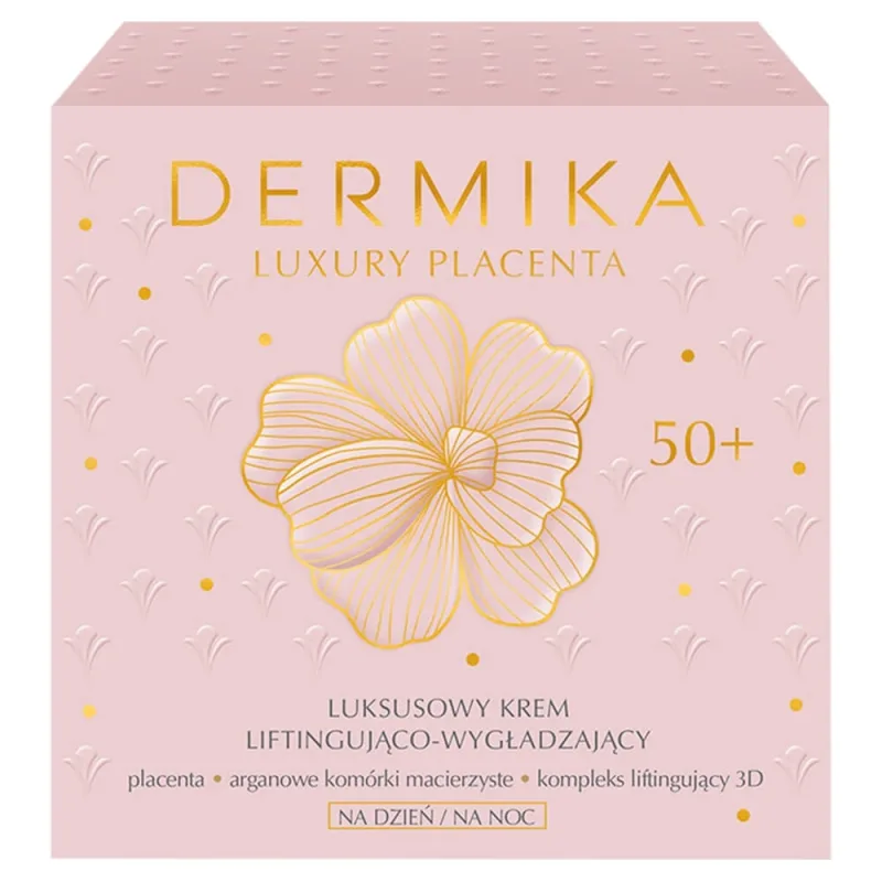 Dermika Luxury Placenta 50+, cremă de lux pentru lifting și netezire, 50 ml — preț și oferte